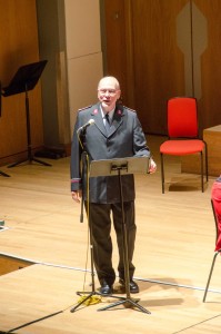 Bill as compere at The Adrian Boult Hall